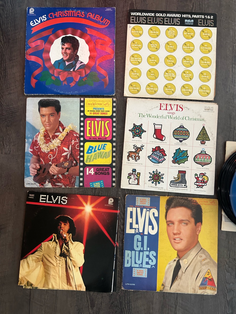 Set of Vintage Elvis Vinyl LP Record Lot